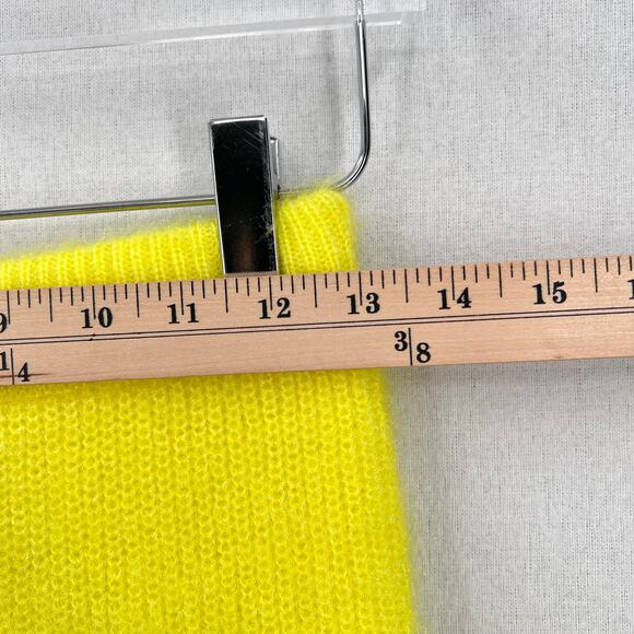 CALLAHAN Jada Midi Knit Pencil Skirt Womens Small Neon Yellow Sweater Fuzzy NEW - Picture 15 of 16